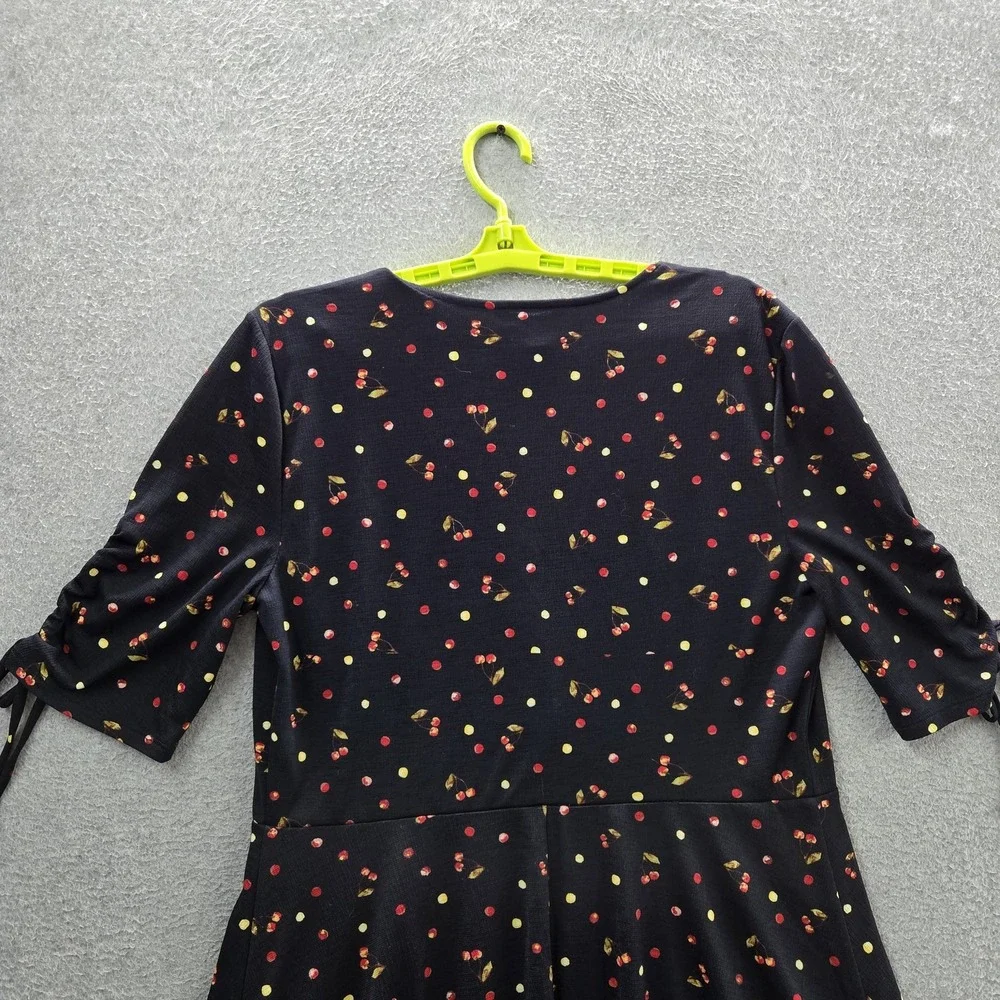 LC Lauren Conrad Women Dress L Black Floral Fit & Flare Sundress Coquettecore